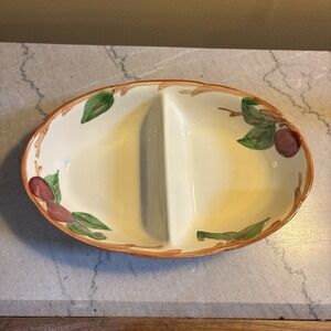 Franciscan Apple ‎ Oval Divided Vegetable Bowl Vintage 10"